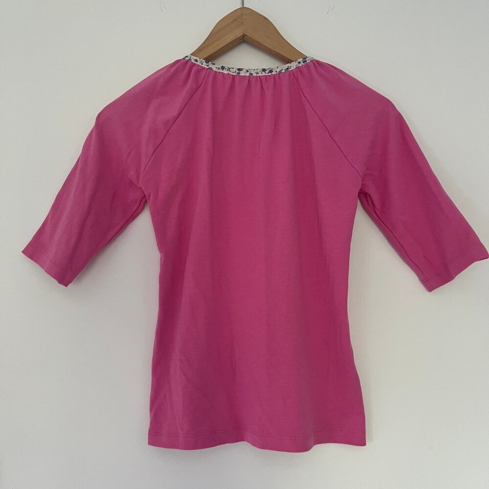 Vintage Tocca Pink Applique Scoop Neck 100% Cotton T-shirt Women's Medium - Picture 4 of 8